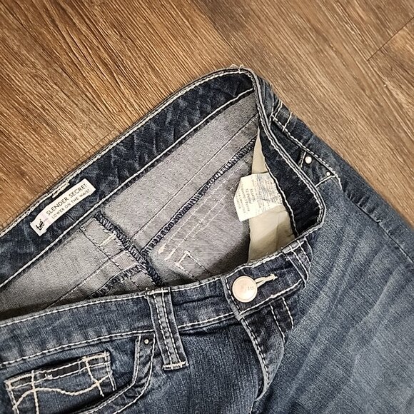 Lee Slender Secret Womens Blue Jeans Size 12 Petite Lower On Waist - Picture 5 of 5